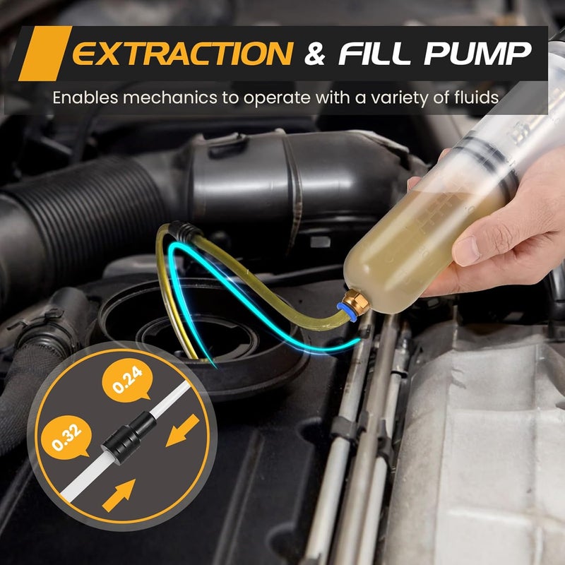SOWKIPE 200CC Automotive Fluid Extractor Pump, Premium Manual Extraction & Fill Pump with 2 Hoses, Oil Syringe with Powerful Suction, Fluid Oil Change Evacuator - Image 3
